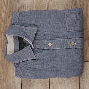 RAG & BONE Blue Grey Denim‎ Cotton Sz S Button Down Long Sleeve Shirt